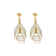 18K Gold Earrings with Geometric Triangles Design