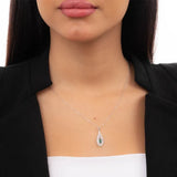 18K Gold Necklace with Green Stone Charm