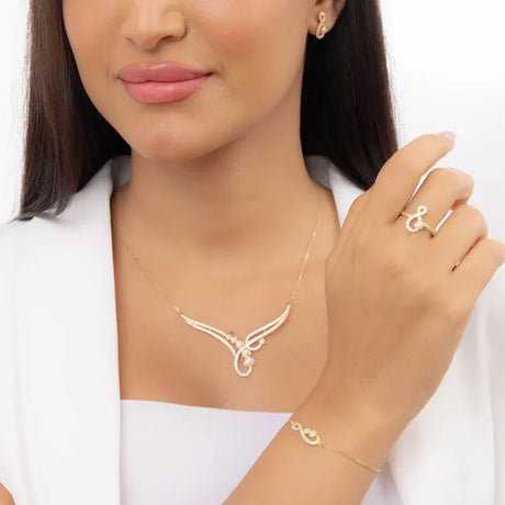 18k gold infinity design set