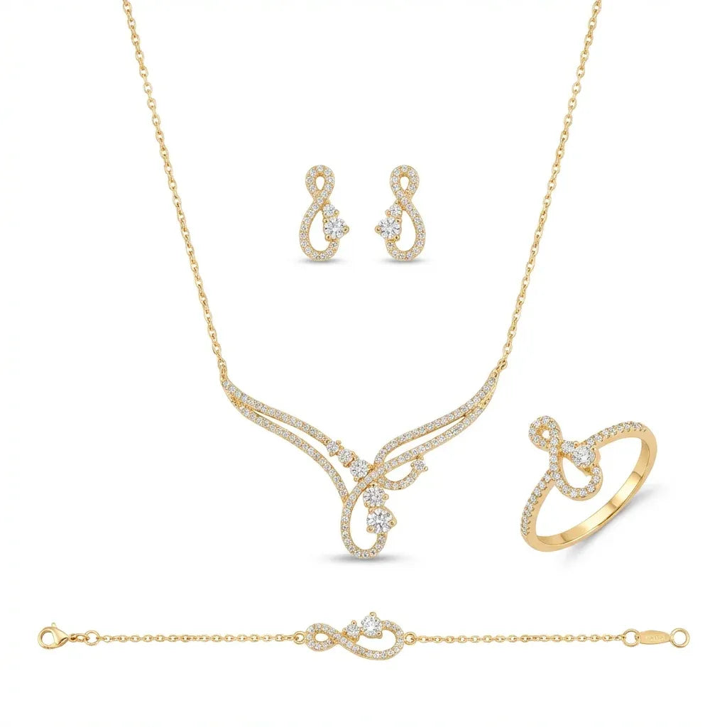 18K Gold Infinity Design Set