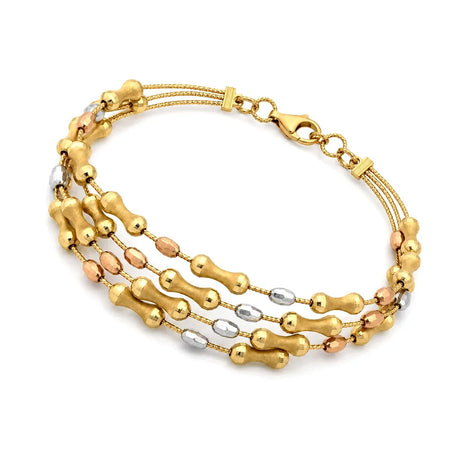 18K Gold Bracelet Center Braid Design
