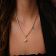 18K Gold Necklace Green Heart