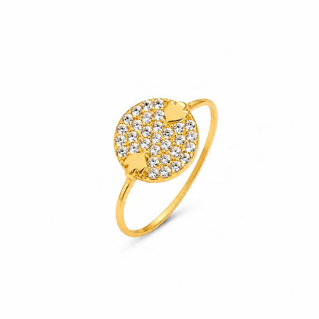 18K Gold Ring with Circle Design