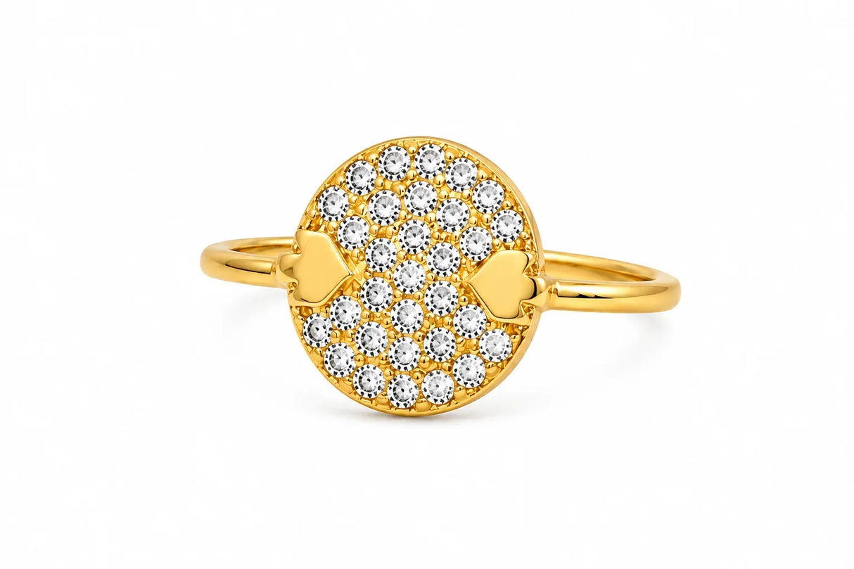 18K Gold Ring with Circle Design