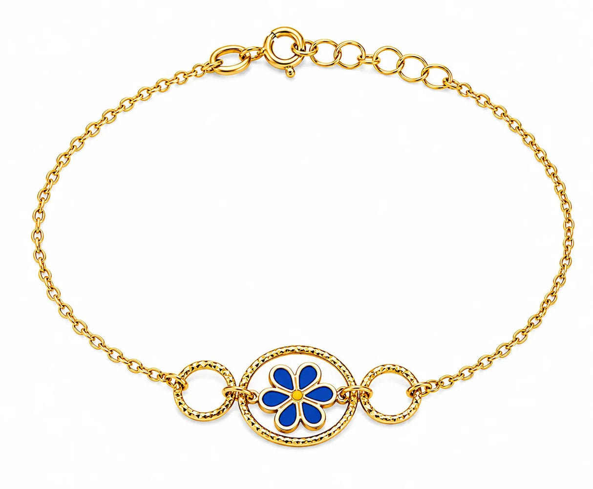 18K Gold Kids Half Set with Happy Worm Design