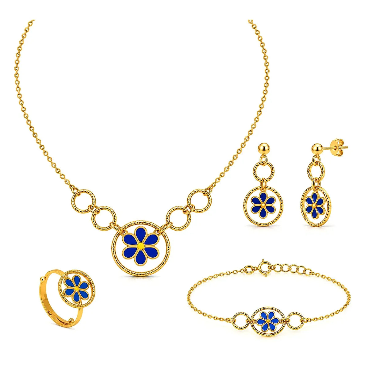 18K Gold Kids Half Set with Happy Caterpillar Design