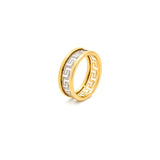 18K Gold Wedding Band with Decorated Design