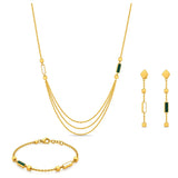 18K Gold Half Set with Geometric Pendants Design