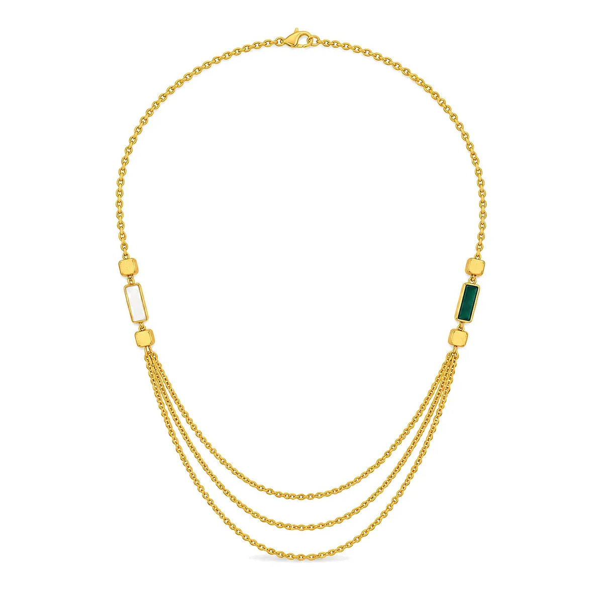 18K Gold Half Set with Geometric Pendants Design