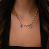 18K Gold Necklace Heart Key