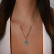 18K Gold Necklace with Turquoise Pendant