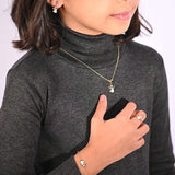 18K gold children's set with a cat design