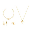 18K Gold Kids' Jewelry Set With Cat Design