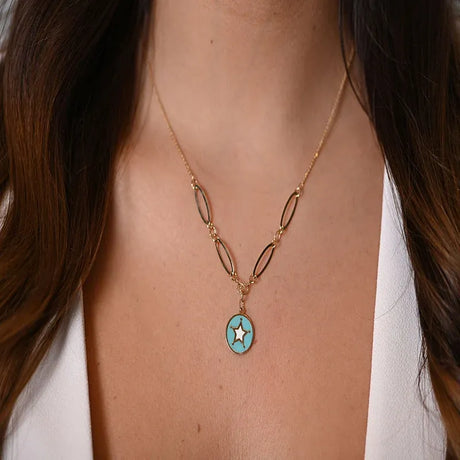 18K Gold Necklace Shining Star