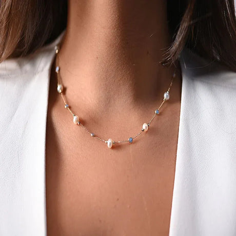 18K Gold Necklace Sea Pearl