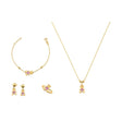 18K Gold Kids' Jewelry Set With Colorful Teddy bear