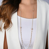18K Gold Necklace with Braided Pendants