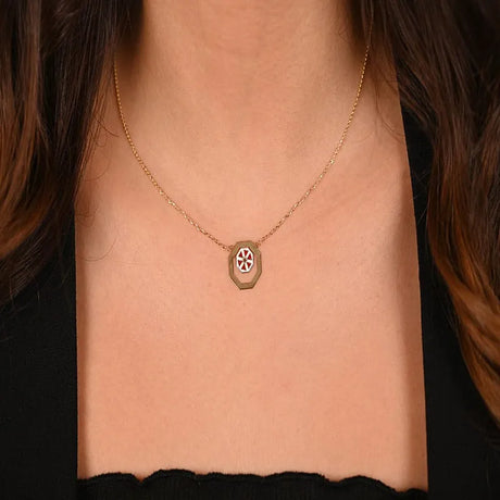 18K Gold Pendant Octagonal