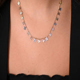 18K Gold Necklace with Small Flowers