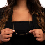 18K Gold Necklace with Classic Spaced Pattern