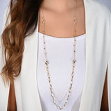 18K Gold Necklace with Paper Clip Design