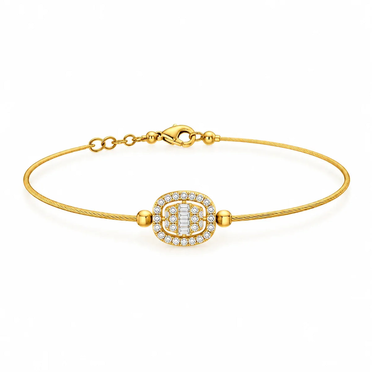 18K Gold Half Set with Studded Design