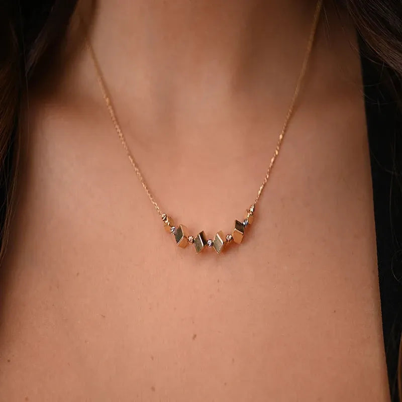18K Gold Necklace with Antique Cubes