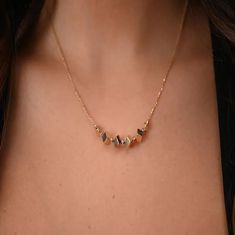18K Gold Necklace with Antique Cubes