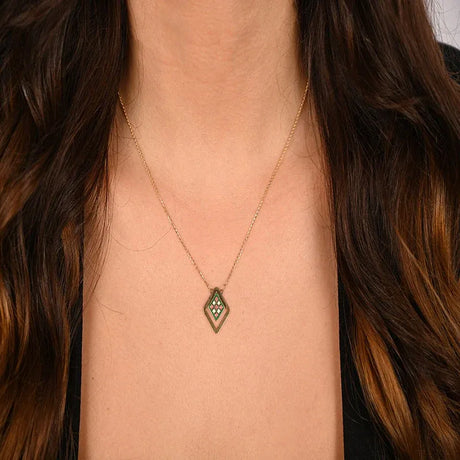 18K Gold Pendant with Net Design