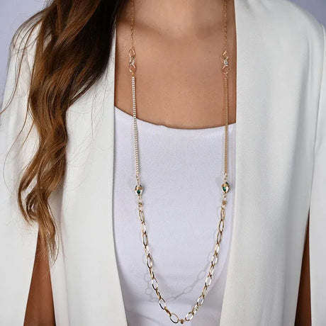 18K Gold Necklace with Knotted Pendants