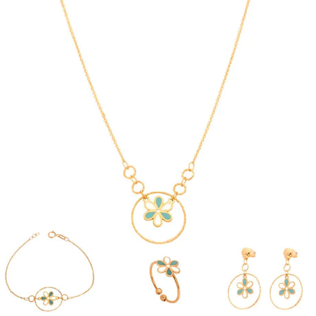 18K Gold Flower Hoop Earrings for Kids