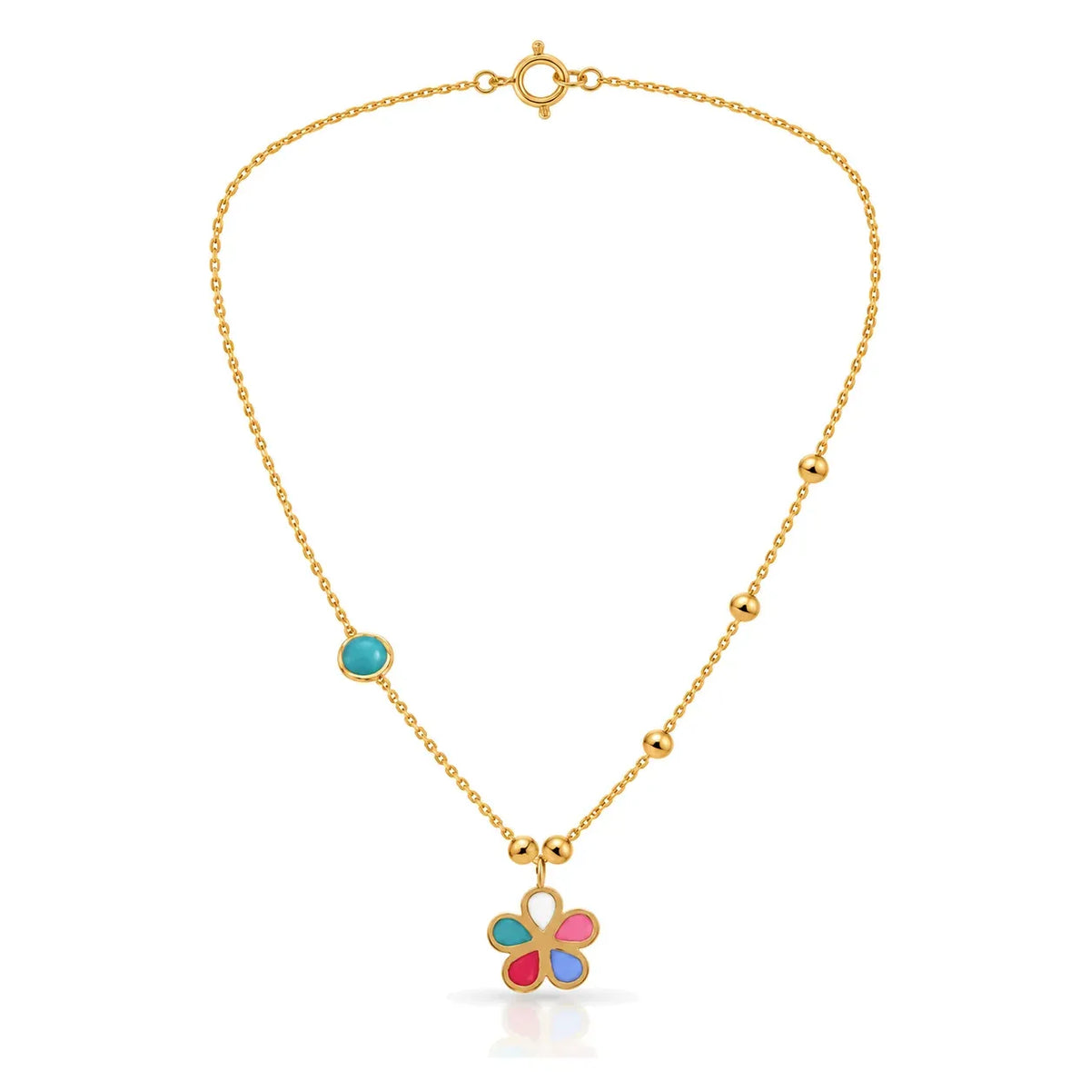 18K Gold Kids Set with Colorful Butterfly