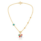 18K Gold Kids Set with Colorful Butterfly