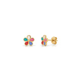 18K Gold Kids Set with Colorful Butterfly
