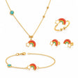 18K Gold Kids' Jewelry Set With Rainbow Design