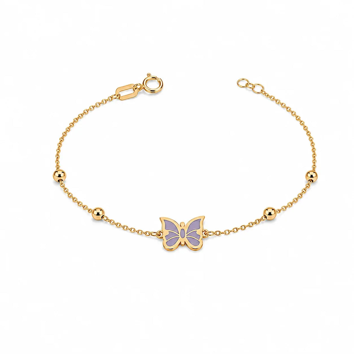 18K Gold Kids' Jewelry Set With Butterfly & Ball Design