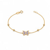18K Gold Kids' Jewelry Set With Butterfly & Ball Design