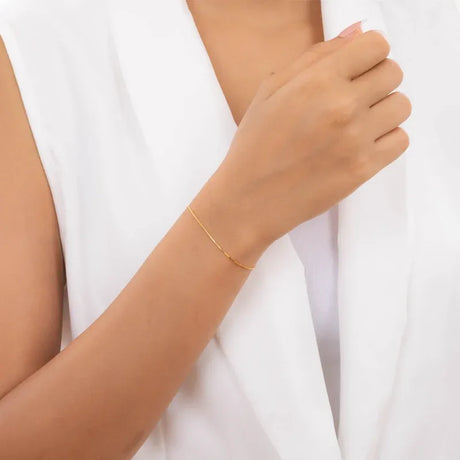 21K Chain Bracelet with Slim Classic Design