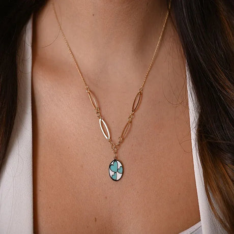 18K Gold Pendant with Heart Interior