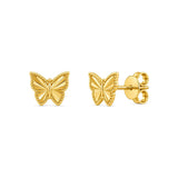 18K Gold Earrings with Butterfly Wings Design
