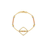 18K Gold Half Set with Y-Pendant and Small Circles Design