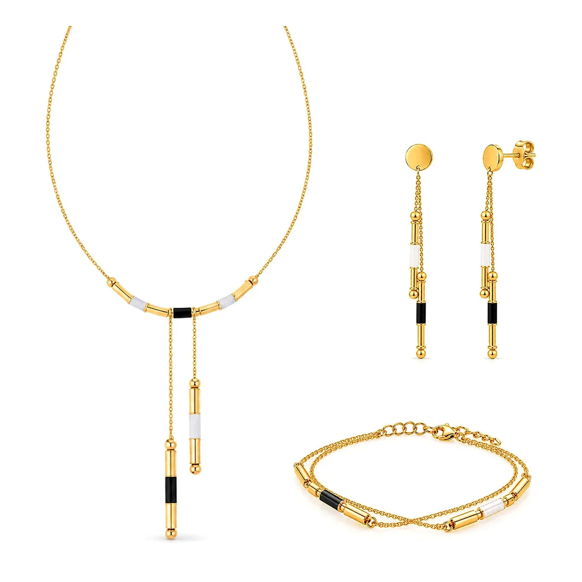 18K Gold Half Set with Modern Coloured Design