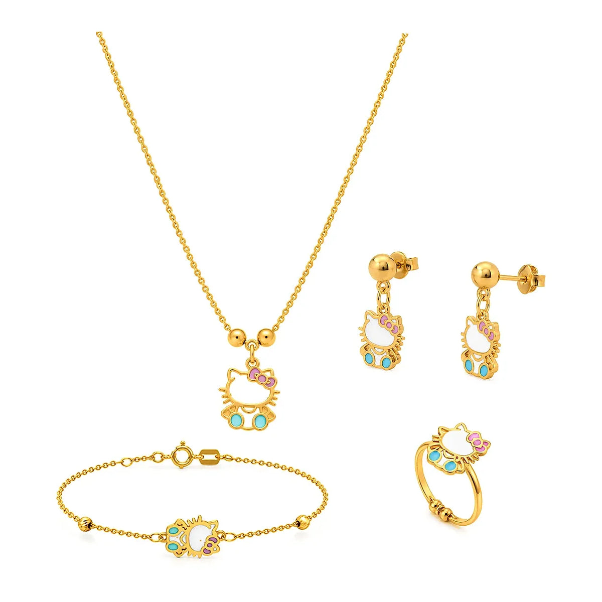 18K Gold Kids Set with Hello Kitty