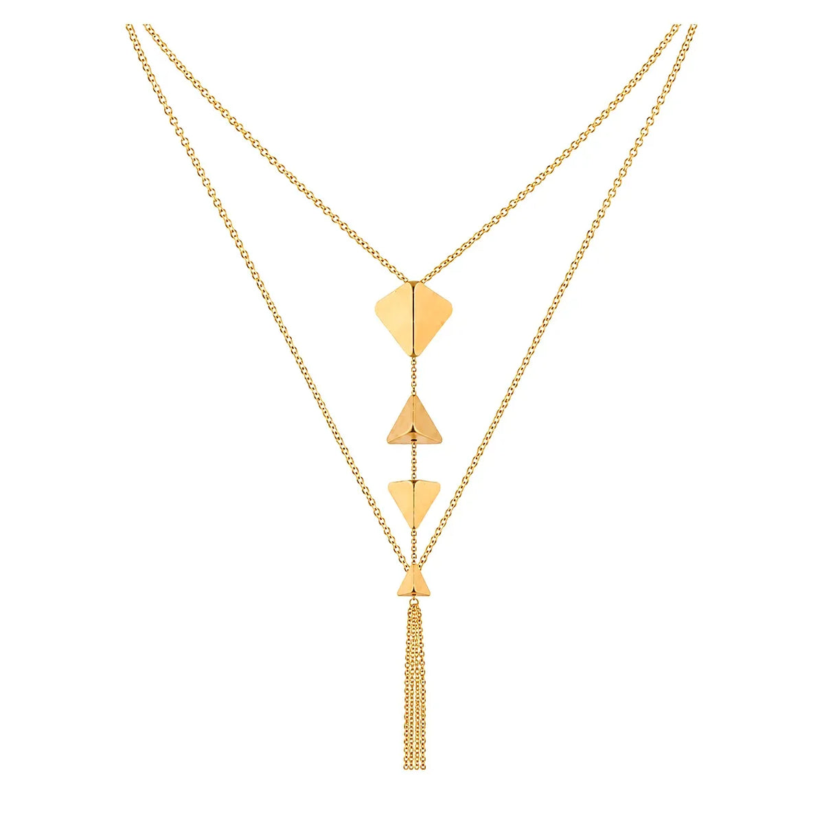 18K Gold Pendant with Elegant Triangular Design