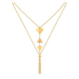 18K Gold Pendant with Elegant Triangular Design