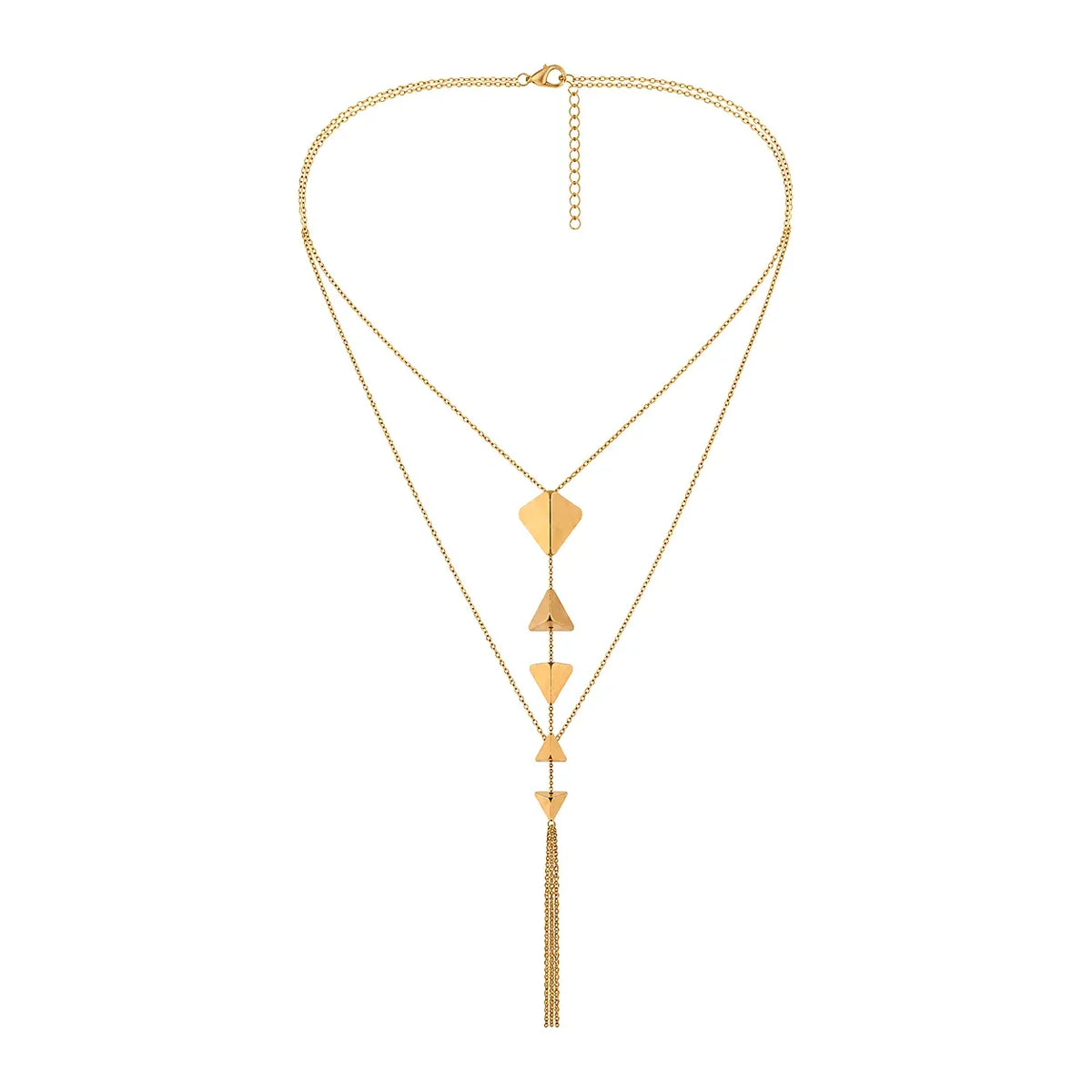 18K Gold Pendant with Elegant Triangular Design