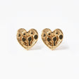 18K Gold Earrings with Exquisite Heart Design