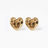 18K Gold Earrings with Exquisite Heart Design