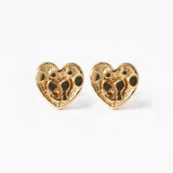 18K Gold Earrings with Exquisite Heart Design