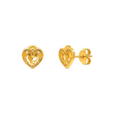 18K Gold Earrings with Exquisite Heart Design